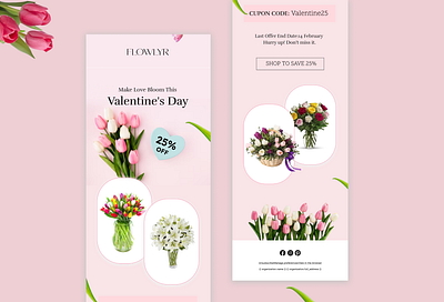 Valentine's Email Design for Flower Shop email email design graphic design ui