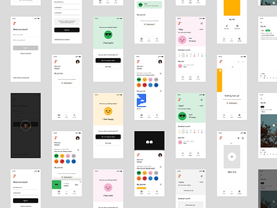 New Case Study – Journaler (Mobile App) app concept design journal app journaling mood tracker post app ui