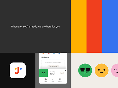 New Case Study – Journaler (Mobile App) app app icon bento bento grid concept design emojis mood app mood tracker ui