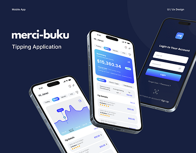 Merci-Buku | Tipping Application hospitality mobile app tipping application ui ui ux web design