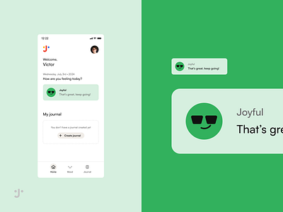 New Case Study – Journaler (Mobile App) alert design emoji mobile mobile app mood tracker app prototype ui ux