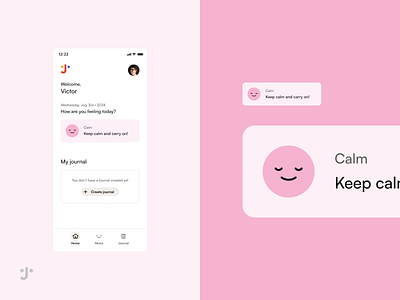 New Case Study – Journaler (Mobile App) alert app calm emoji concept design design system emoji freelance mood tracker app product designer prototype ui