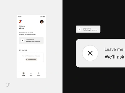 New Case Study – Journaler (Mobile App) app concept design icons journal app mood app mood tracker prototype ui
