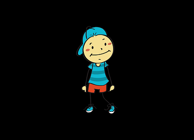 character animation animation blue boy cap character different doodle enjoy fun great kid lineart little orange pinching pointing shirt shorts smile young