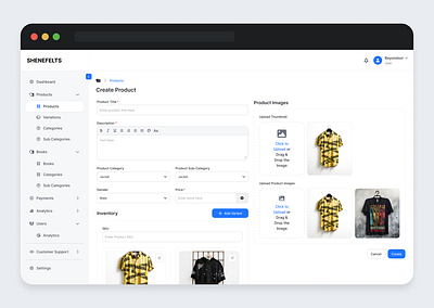 Ecommerce Store - Create Product Flow - Admin add product admin design guide ecommerce store figma saas sass ui ux design