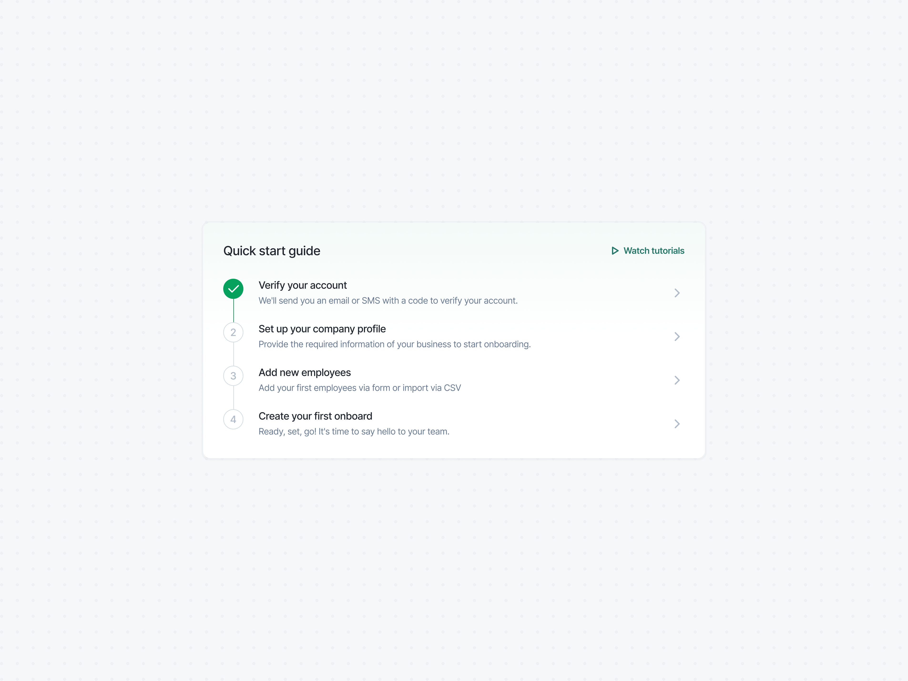 Quick start - Onboarding HR Dashboard app design card card design dashboard figma hr onboarding product design quick start saas template ui design ux ux design