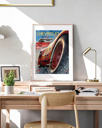 Lightning McQueen | Corvette C6 | Cars 3 Poster c6 cars cars 3 chevrolet corvette graphic design lightning mcqueen poster