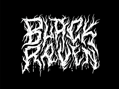 Black Raven, but Metal beer design custom lettering lettering seattle beer