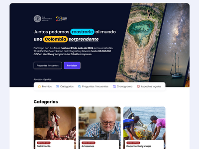 Landing page Salon Colombiano de Fotografía landing page photography wordpress