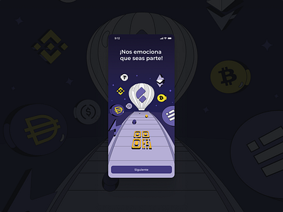 Splash screen - TiendaCrypto crypto cryptocurrency design illustration ilustración mobile onboarding splash splashscreen