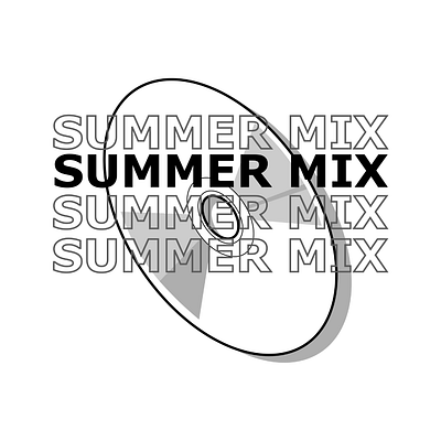 Summer mix retro music 2000s 90s art black cd design graphic design grey illustration lineart mix music nostalgic retro t shirt vector vintage white