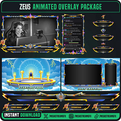 Deity Stream Overlay Package thunder god panel