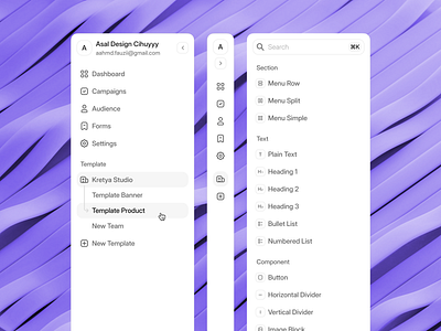 Cihuyy - Email Template Builder [Sidebar] clean design minimal minimalist navigation navigation bar product saas saas product side bar sidebar ui