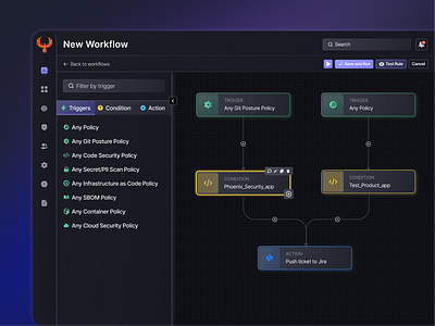 Workflow Cybersecurity platform cybersecurity dark mode interface platform ui ux