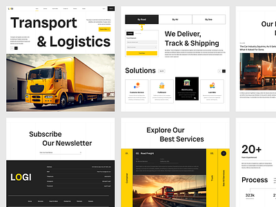 Logistics Landing Page cargo landing page cargo service container delivery service delivery website landing page logistics website package parcel shipment landing page shipping container shipping landing page shipping tracking shipping website tracking website transportation transporting ui design webdesign website