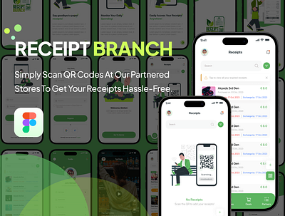Receipt Branch Mobile App mobile app receipt app receipt scan ui ux ui ux design user interface