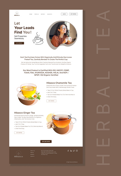 Herbal Tea Website branding graphic design ui