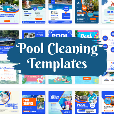 Social Media Posts for Pool Cleaning (Canva Templates)