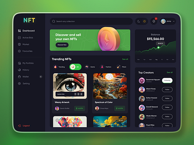 NFT Dashboard blockchain explorer design crypto analytics dashboard crypto wallet uiux dashboard dashboard ui nft analytics dashboard nft auction platform nft creator tools uiux nft dashboard design nft gallery design nft landing page design nft marketplace uiux nft minting app design nft portfolio tracker nft profile design nft purchase flow nft social platform nft trading platform ui design uiux