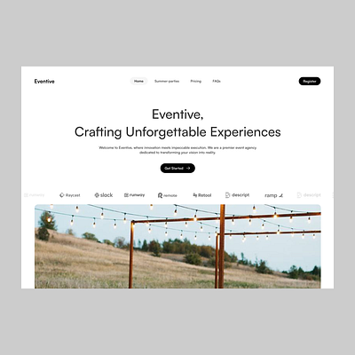 Eventive - Event Agency Landing Page design figma ui uiux webdesign