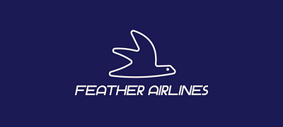 Feather Airlines - Airline airlines bird blue branding graphic design minimalist originally vector