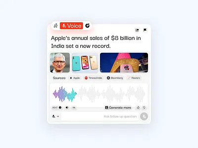 Ai based news (Voice News) ai ai voice chatgpt design system figma framer openai uicards