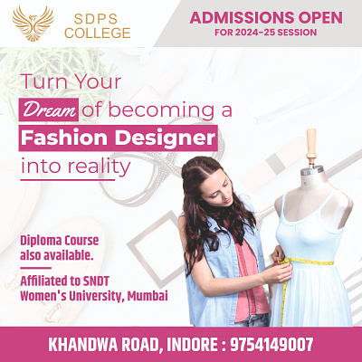 Admission opening post for SDPS COLLEGE branding college degree post fashion fashion designer graphi portfolio social media