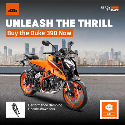 KTM DUKE 390 Bike post bike creative design duke 390 graphic designer ktm social media