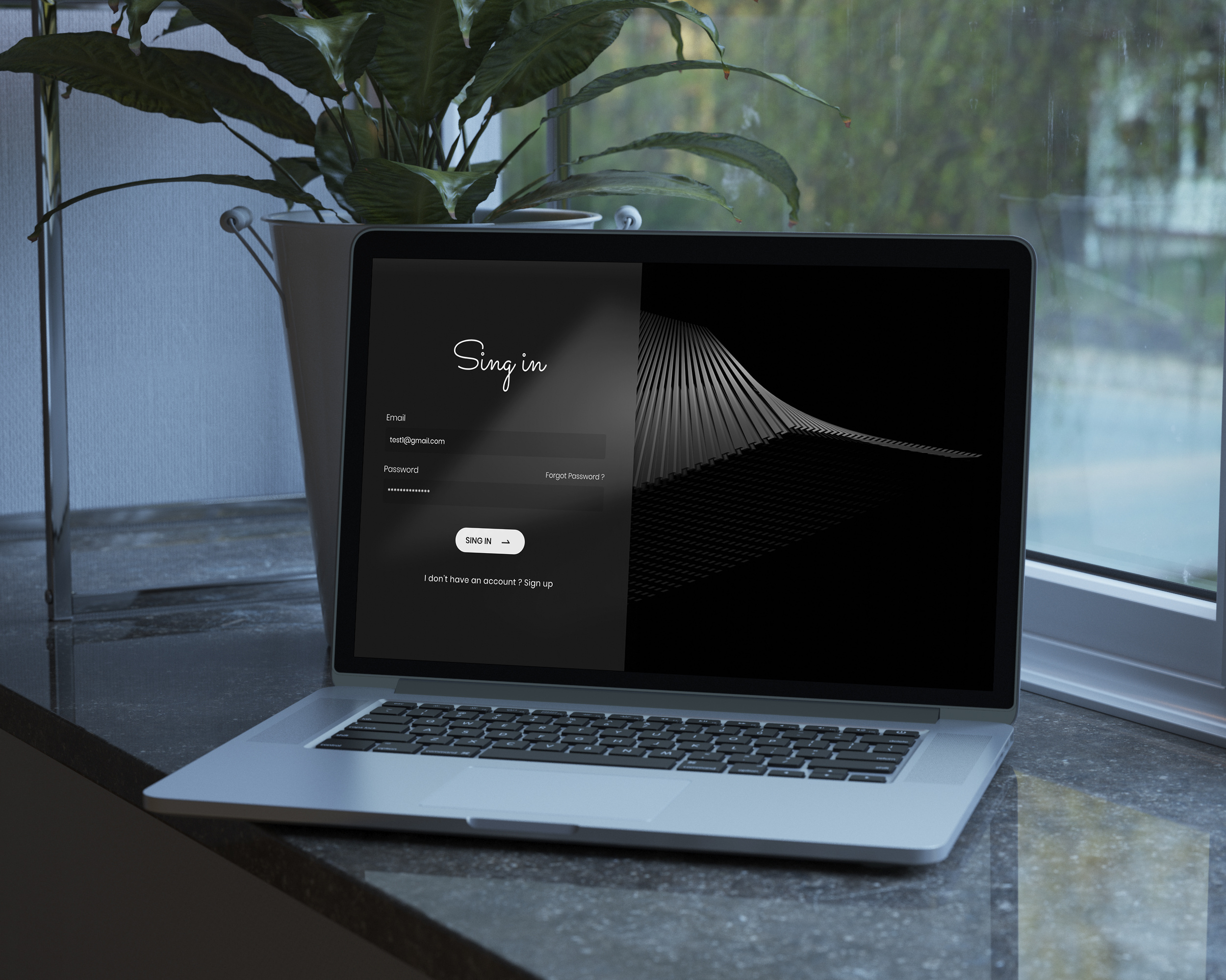 Sign in Page app design dark theme design figma login product registratio sign in signup ui ux website