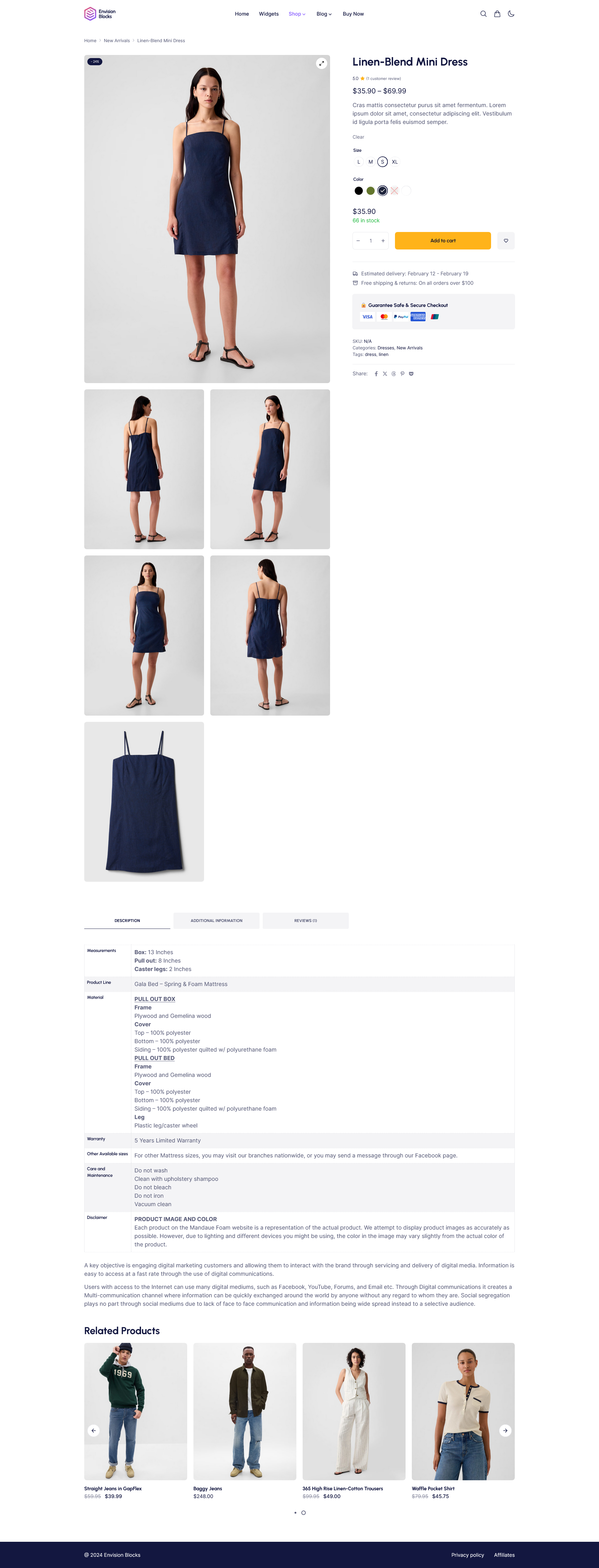Envision Blocks Product Page ecommerce plugin theme woocommerce wordpress
