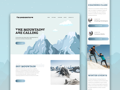🌄 Sky Mountain - The Mountains Are Calling! 🌄 branding climbing design graphic design logo mountain sky trip ui user interface ux vector website design