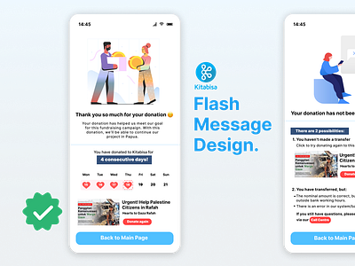 Flash Message Design - Fundraising App - Kitabisa flash message fundraising fundraising app mobile app ui ui ux ui ux design