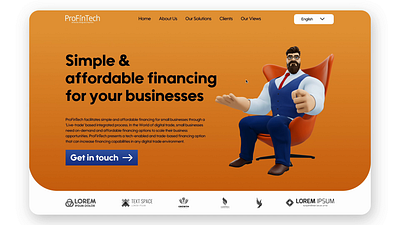 Landing Page Design for Finance Business figma landing page design motion graphics ui uiux uiux design