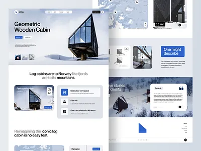 Real Estate - Landing Page / Web Design clean figma geometric cabin landing page property real estate realtor ui uiux web web design website website design wordpress