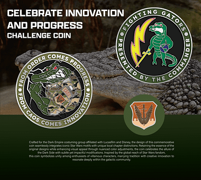 CELEBRATE INNOVATION AND PROGRESS CHALLENGE COIN 3d animation branding coin comemorative crypto design graphic design illustration logo ui