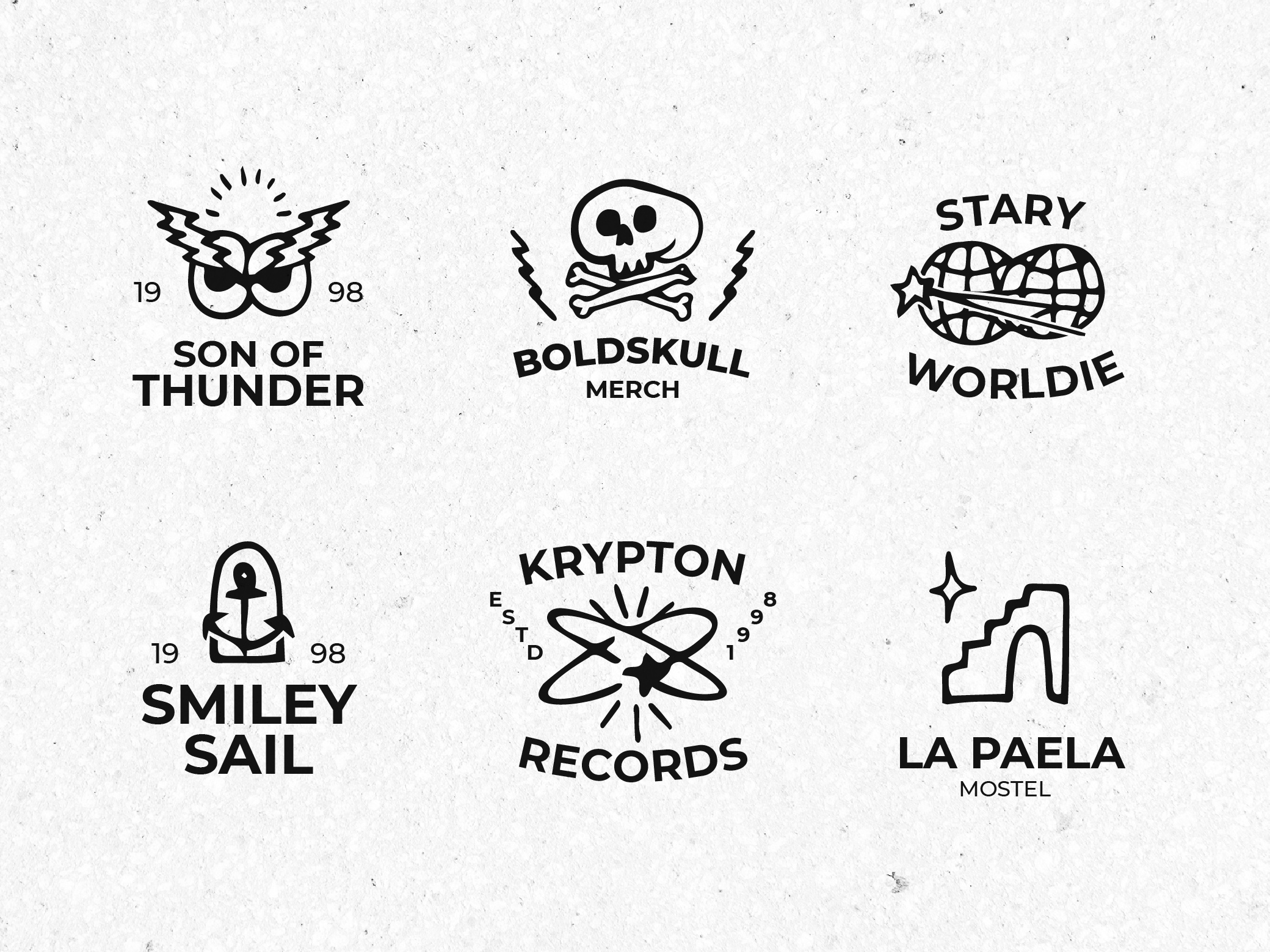 Rough Sketch Badges Logo badge branding doodles graphic design hipster illustration logo retro rough sketch vintage vintage badge