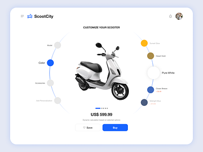 #DailyUI: Day 33 - Customize Product ai app customize customize product dailyui day33customize product design design challenge interface mobile product page scooter ui ui design uiux user interface ux ux design uxui web