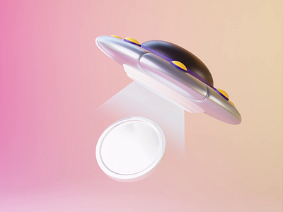 Spaceship Coin 🌌🚀 3d 3d abstract 3d animation 3d art 3d icons 3d illustrations 3d object 3d website asset animation blender blender animation c4d design graphic design illustration loop animation motion graphics spaceship ufo ui