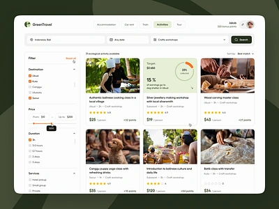 Eco-travel booking platform adventure booking design eco eco friendly hotel tourism travel travel agency ui ux web