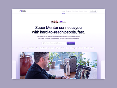 Day 12 - Hero Section UI for Super Mentor clean ui coaching connect experts experts hero hero section landing page mentor mentorship mentorship program mentorship ui minimal super mentor ui design user interface website design