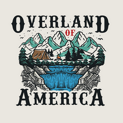 Overland of America T-Shirt Design adventure awaits adventures brand designer branding graphic design graphic designer illustration logo designer logo ideas logo maker logos outdoor adventure outdoors tshirt tshirt design tshirt designer