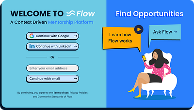 Flow login page login page ui web app landing page