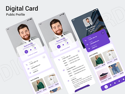 Digital Card | QR Card | Business Card android apple digital card mobile app ui ux