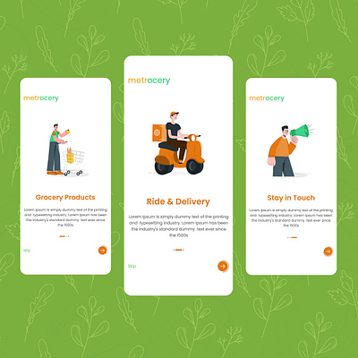 Grocery Onboarding Screens basanty designinterface grocery app mob app design ui userexperience uxui