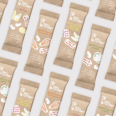 "Small Footprint" Energy Bar Packaging branding food packaging graphic design packaging packaging design protein bar