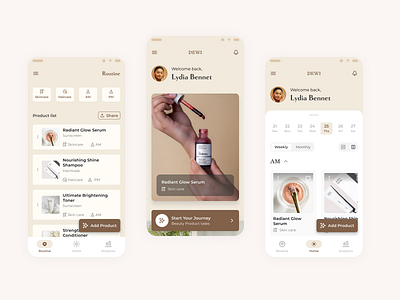 Mobile App - iOS - Beauty routines tracking mobile app ui ui design ux