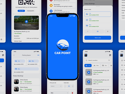 🚗 Car Point - Find & Book Parking Effortlessly 🚗 booking branding car design graphic design logo mobile application parking ui user interface ux