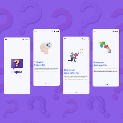 Quizzes App Onboarding Screens quiztime uxui userinterface ui quiztime uxui userinterface userinterface uxui userinterface