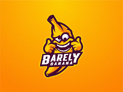 BARELY BANANA banana banana cartoon banana logo brand business cartoon character design fruit funny graphic design illustration illustrator logo mascot mascot design mascot logo sticker vector yellow