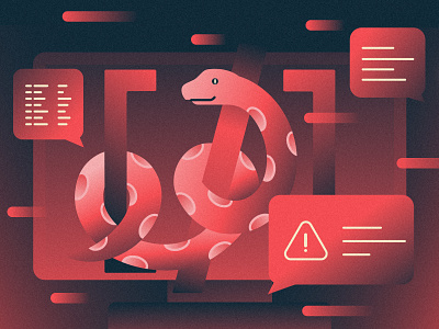 When Python hurts you branding computer design graphic design illustration python snake software development technology ui vector